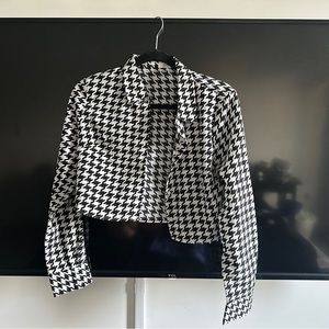 Argyle cropped blouse